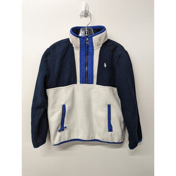 Polo Ralph Lauren Boys Fleece Pullover Color Block 1/2 Zip Sweatshirt Size 6 - Picture 1 of 9